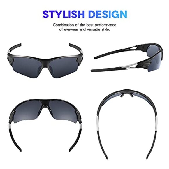 Polarized Sports Sunglasses UV400 TAC Lens Lightweight Frame